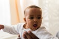 African American Father Playing With mixed race Baby Son Royalty Free Stock Photo