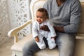 African American Father Playing With mixed race Baby Son Royalty Free Stock Photo