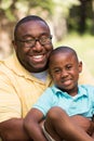 African American father and son Royalty Free Stock Photo