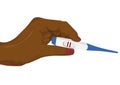 African american female hand holding positive pregnancy test