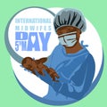 Midwives International Day, 5th May professional holiday vector poster.