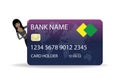 African american female holding credit card Royalty Free Stock Photo