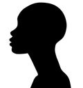 African American female, African profile picture, silhouette. girl from the side with short hair