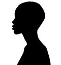 African American female, African profile picture, silhouette. girl from the side with short hair, Afro hair