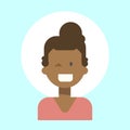 African American Female Winking Emotion Profile Icon, Woman Cartoon Portrait Happy Smiling Face Royalty Free Stock Photo