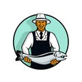 African American Fishmonger Holding Trout