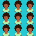 African-American girl expresses emotions. Royalty Free Stock Photo