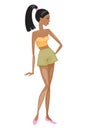 African American girl in summer clothes. Vector illustration Royalty Free Stock Photo