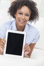 African American Girl Young Woman Tablet Computer Royalty Free Stock Photo