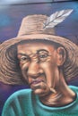 African American Graffiti Portrait in Portland, Oregon