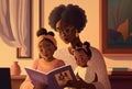 African American grandmother with her granddaughters Royalty Free Stock Photo