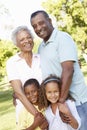 African American Grandparents With Grandchildren Walking In Park Royalty Free Stock Photo