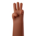 African American hand showing three fingers over isolated white background. Counting number 3, the third part. Hands Royalty Free Stock Photo