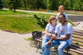 African American happy family: black father, mom and baby boy on nature. Use it for a child, parenting or love concept Royalty Free Stock Photo