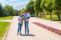 African American happy family: black father, mom and baby boy on nature. Use it for a child, parenting or love concept Royalty Free Stock Photo