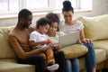 African american happy family with two children having good time. Royalty Free Stock Photo