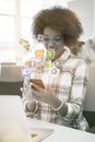 African American informal business woman working in the office Royalty Free Stock Photo