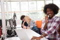 African American informal business woman working in the office Royalty Free Stock Photo