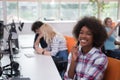 African American informal business woman working in the office Royalty Free Stock Photo