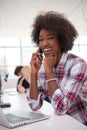 African American informal business woman working in the office Royalty Free Stock Photo