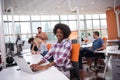 African American informal business woman working in the office Royalty Free Stock Photo