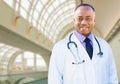 African American Male Doctor Inside Hospital Office