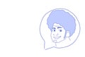 African american male head chat bubble profile icon man avatar support service communication concept sketch doodle