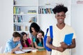 African american male student with group of international students Royalty Free Stock Photo