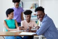 African american male student learning at desk at school Royalty Free Stock Photo