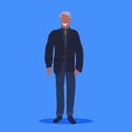 African american man in casual clothes standing pose happy guy male cartoon character full length flat blue background Royalty Free Stock Photo