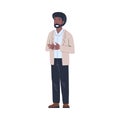 African American Man Character Standing Ovation Clapping His Hands as Applause and Acclaim Gesture Vector Illustration