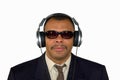 An African-American man with headphones Royalty Free Stock Photo
