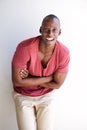 African american man laughing with arms crossed Royalty Free Stock Photo