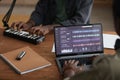 African-American Man Making Music via Laptop Royalty Free Stock Photo