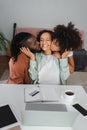 african american man and preteen girl Royalty Free Stock Photo