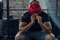 Boxer man preparing for fight Royalty Free Stock Photo