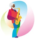 African-American man is a saxophonist