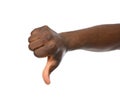 African-American man showing thumb down gesture on white background Royalty Free Stock Photo