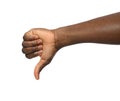 African-American man showing thumb down gesture on white background Royalty Free Stock Photo