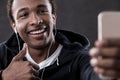 African American man taking selfie Royalty Free Stock Photo