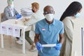 African-American Man Voting in Pandemic Royalty Free Stock Photo
