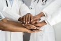 African American Medical Team Hands Stack