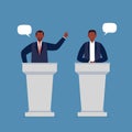 African-American men taking part in debates.