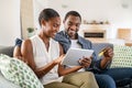 African american mid adult couple using credit card for online shopping Royalty Free Stock Photo