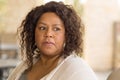 African American middle age woman looking sad. Royalty Free Stock Photo