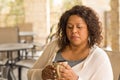 African American middle age woman looking sad. Royalty Free Stock Photo