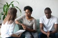 African American couple consulting with relationships expert saving marriage Royalty Free Stock Photo