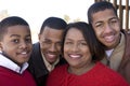 African American mother and her teenage sons. Royalty Free Stock Photo