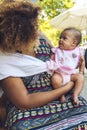 African american mother holds her baby Royalty Free Stock Photo