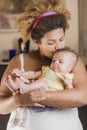 African american mother hugging her baby Royalty Free Stock Photo